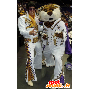 Tiger mascotte verkleed als Elvis - MASFR20764 - Tiger Mascottes