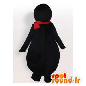 Mascote pingüim com um lenço e óculos de proteção - MASFR006429 - pinguim mascote