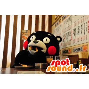 Maskot černou a bílou medvěda, s červenými tvářemi - MASFR20767 - Bear Mascot