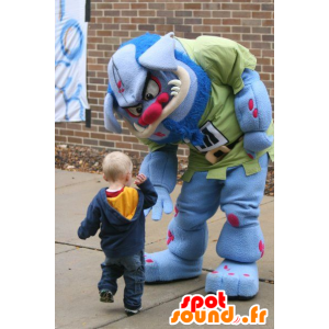 Mascot ogre, blå og lyserød monster - Spotsound maskot kostume