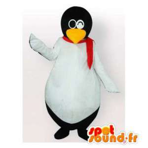 Mascote pingüim com um lenço e óculos de proteção - MASFR006429 - pinguim mascote