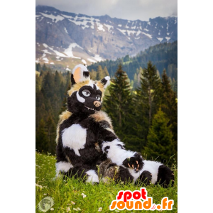 Mascot black and white animal, cow, boar - MASFR20777 - Mascot cow