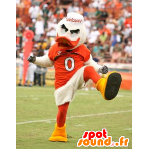 Mascot lintu, oranssi ja valkoinen ankka - MASFR20781 - maskotti ankkoja