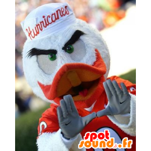Mascot lintu, oranssi ja valkoinen ankka - MASFR20781 - maskotti ankkoja