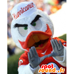 Mascot lintu, oranssi ja valkoinen ankka - MASFR20781 - maskotti ankkoja