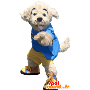 Mascota perro Beige celebración de amarillo y azul - MASFR20783 - Mascotas perro