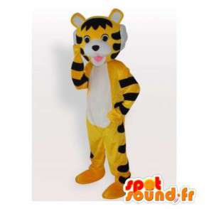 Mascotte geel en zwart tijger. Tiger Suit - MASFR006430 - Tiger Mascottes