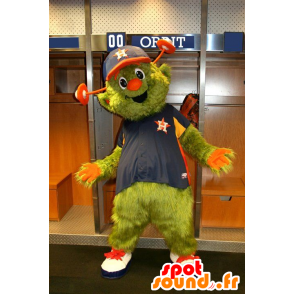 Extraterrestrial mascot, green and orange monster - MASFR20791 - Monsters mascots