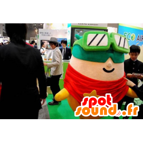 Skiër mascotte met een masker en een zonnebril - MASFR20795 - Human Mascottes