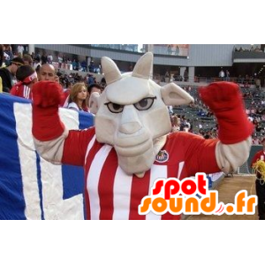 Grå buffalo maskot i sportstøj - Spotsound maskot kostume
