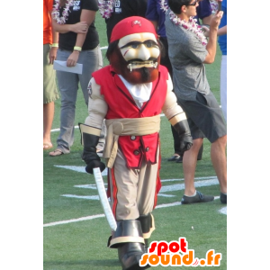 Mascotte de pirate, rouge et beige - MASFR20805 - Mascottes de Pirates