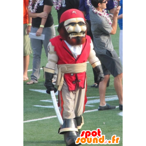 Pirate Mascot, červená a béžová - MASFR20805 - maskoti Pirates