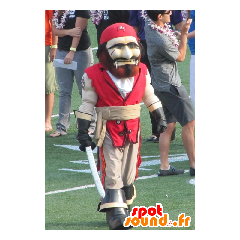 Pirate Mascot, rood en beige - MASFR20805 - mascottes Pirates