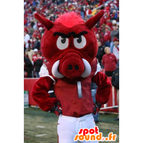 Red and white boar mascot - MASFR20807 - Animals of the forest