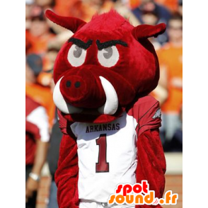 Red and white boar mascot - MASFR20807 - Animals of the forest