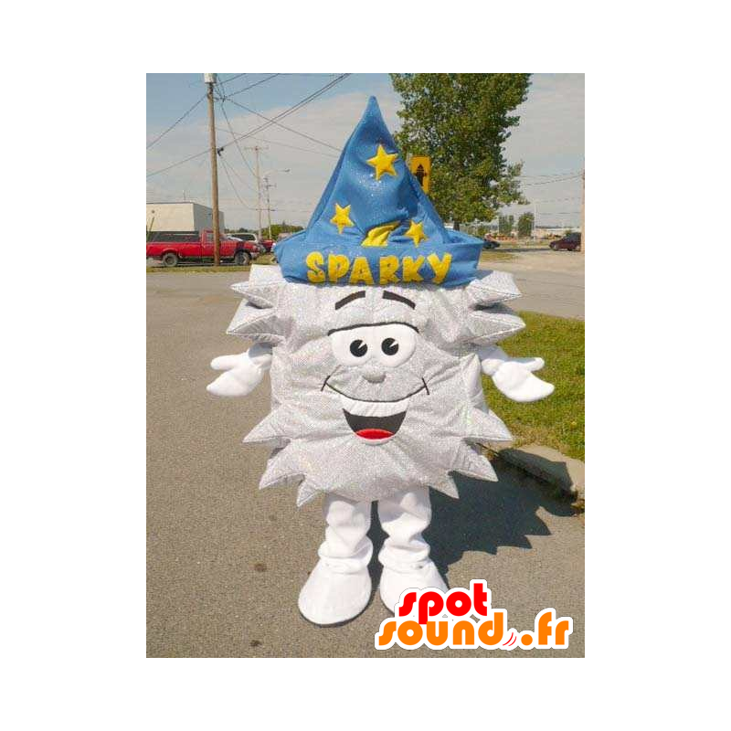 Mascot estrela de prata, com um chapéu de mago - MASFR20810 - Mascotes não classificados