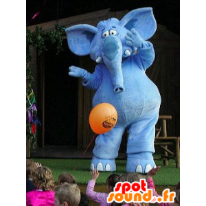 Mascot blauwe olifant, reuze - MASFR20819 - Elephant Mascot