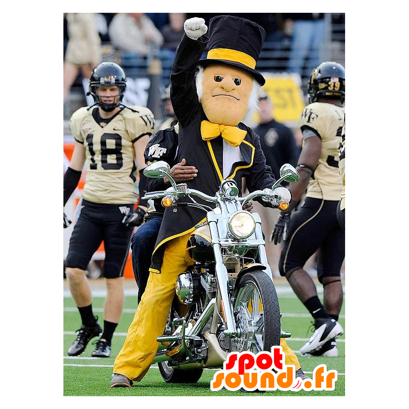 Mascot man in black suit with a top hat - MASFR20820 - Human mascots