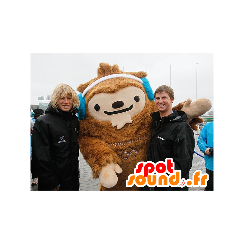 Mascotte de yéti marron, de Quatchi, mascotte de Vancouver - MASFR20826 - Mascottes animaux disparus