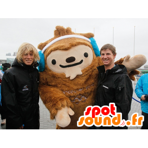 Mascot yeti bruin, Quatchi, Vancouver mascotte - MASFR20826 - uitgestorven dieren Mascottes