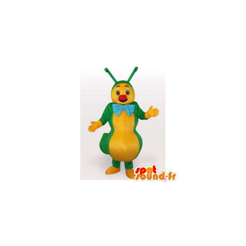 Grön och gul larv för maskot. Caterpillar kostym - Spotsound