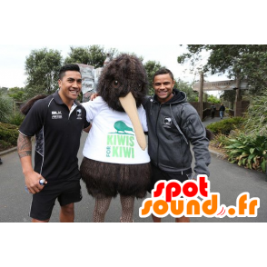 Mascotte large brown bird, kiwi, all hairy - MASFR20832 - Mascot of birds