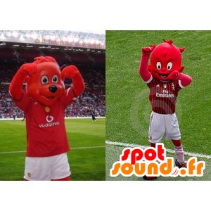 2 domácí zvířata: červený medvěd a Red Devil - MASFR20834 - Bear Mascot