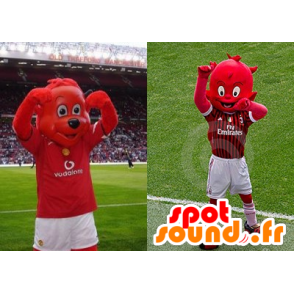 2 domácí zvířata: červený medvěd a Red Devil - MASFR20834 - Bear Mascot