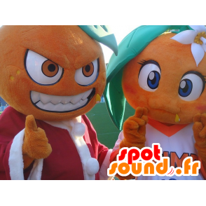 2 naranjas mascotas gigantes - MASFR20835 - Mascota de la fruta