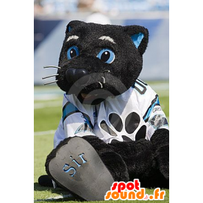 Big cat, black and blue mascot - MASFR20839 - Cat mascots