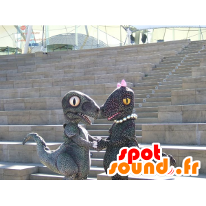 2 talizmany dinozaury, cętkowane gepardy sposób moment - MASFR20840 - dinozaur Mascot