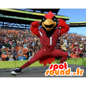 Mascot rød fugl, svart og gul - MASFR20841 - Mascot fugler