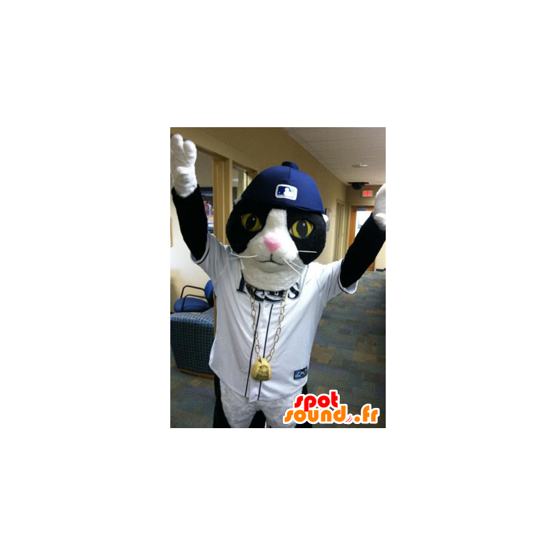 Black and white cat mascot - MASFR20851 - Cat mascots