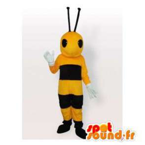 Mascot gelb und schwarz Biene. Kostüm Wespe - MASFR006434 - Maskottchen Biene
