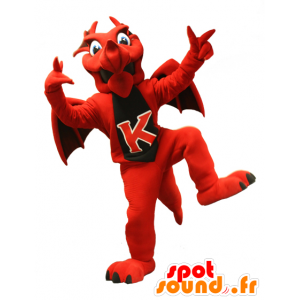 Red and black dragon mascot - MASFR20855 - Dragon mascot