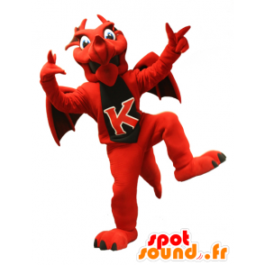 Rosso e nero drago mascotte - MASFR20855 - Mascotte drago