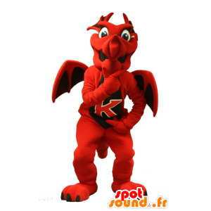 Mascote dragão vermelho e preto - MASFR20855 - Dragão mascote