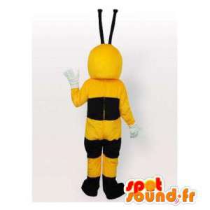 Mascotte d'abeille jaune et noire. Costume de guêpe - MASFR006434 - Mascottes Abeille