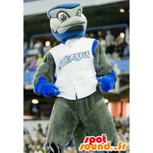 Gray and blue bird mascot - MASFR20863 - Mascot of birds