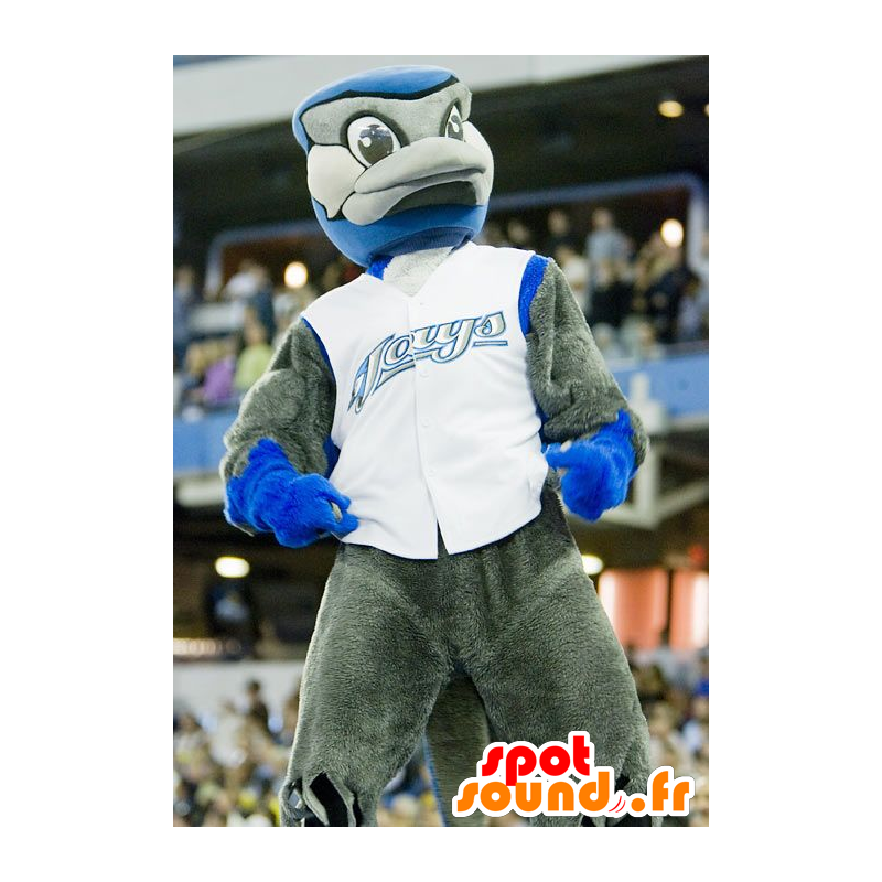 Gray and blue bird mascot - MASFR20863 - Mascot of birds