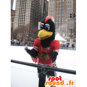 Mascot zwarte adelaar, rood en wit - MASFR20870 - Mascot vogels