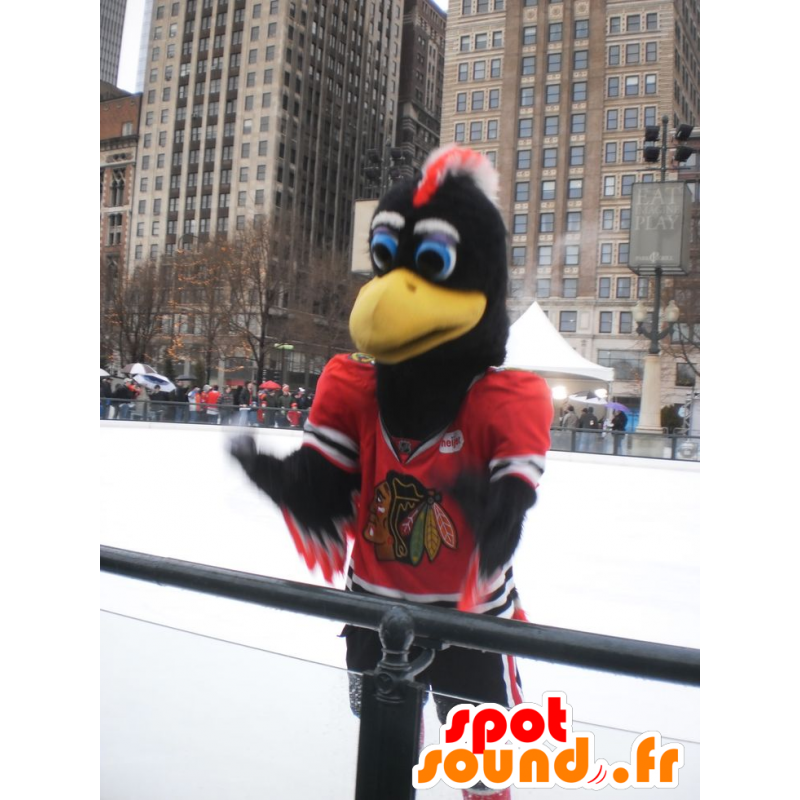 Mascot musta kotka, punainen ja valkoinen - MASFR20870 - maskotti lintuja