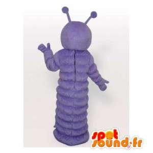 Purple caterpillar mascot. Caterpillar costume