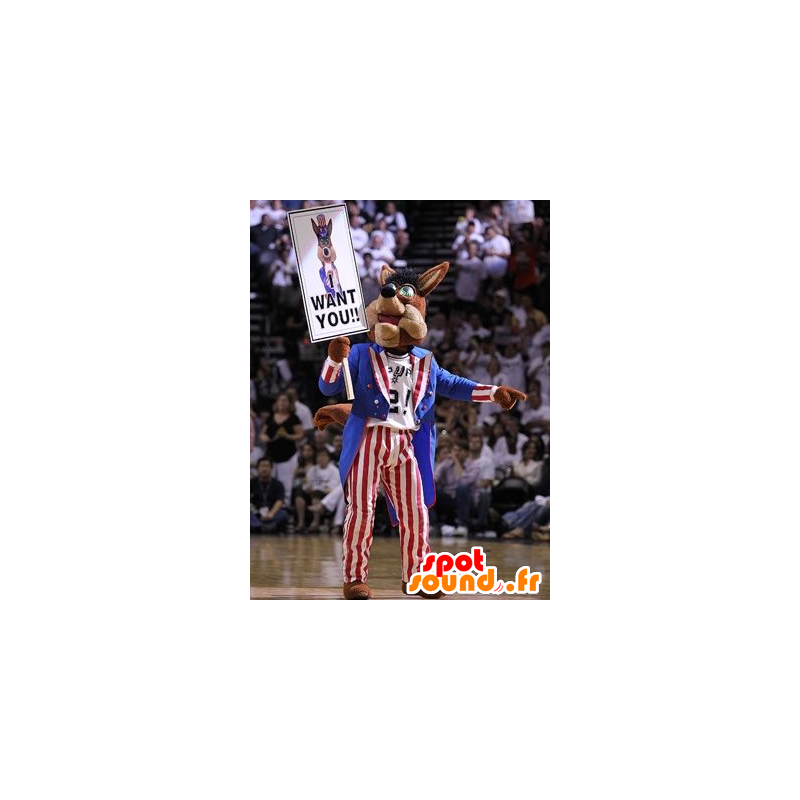 Brown dog mascot, held in US - MASFR20874 - Dog mascots Brown dog mascot, held in US - MASFR20874 - Dog mascots
