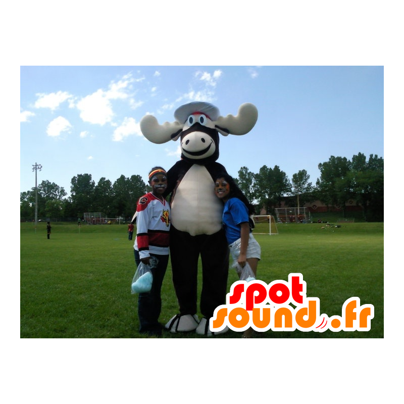 Mascot van zwart en wit elanden, kariboes - MASFR20875 - Forest Animals Mascot van zwart en wit elanden, kariboes - MASFR20875 - Forest Animals