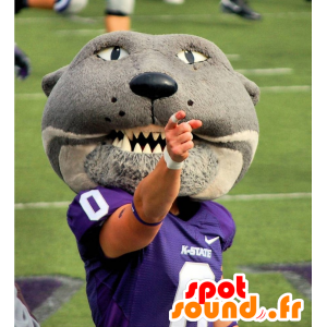 Grijs tijger mascotte, de felle - MASFR20879 - Tiger Mascottes