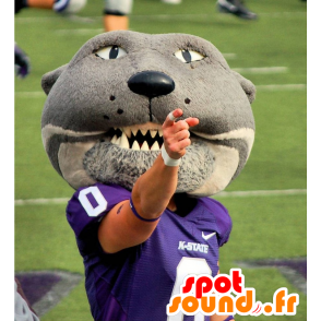 Grijs tijger mascotte, de felle - MASFR20879 - Tiger Mascottes