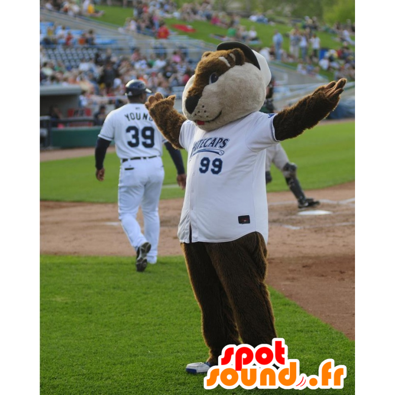 Brown and beige groundhog mascot - MASFR20888 - Animals of the forest Brown and beige groundhog mascot - MASFR20888 - Animals of the forest
