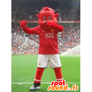 Mascotte d'ours rouge en tenue de sport - MASFR20897 - Mascotte d'ours