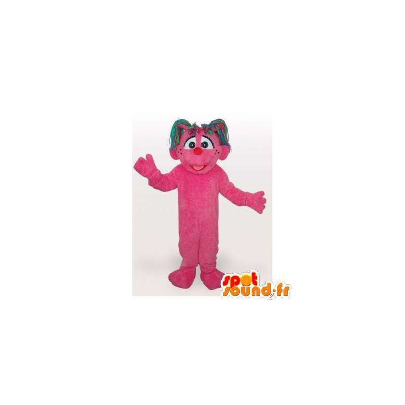 Rosa maskot for farget hår - MASFR006437 - Ikke-klassifiserte Mascots
